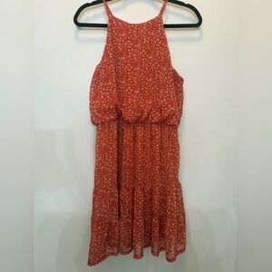By & By Orange Floral Spaghetti Dress Dress‎